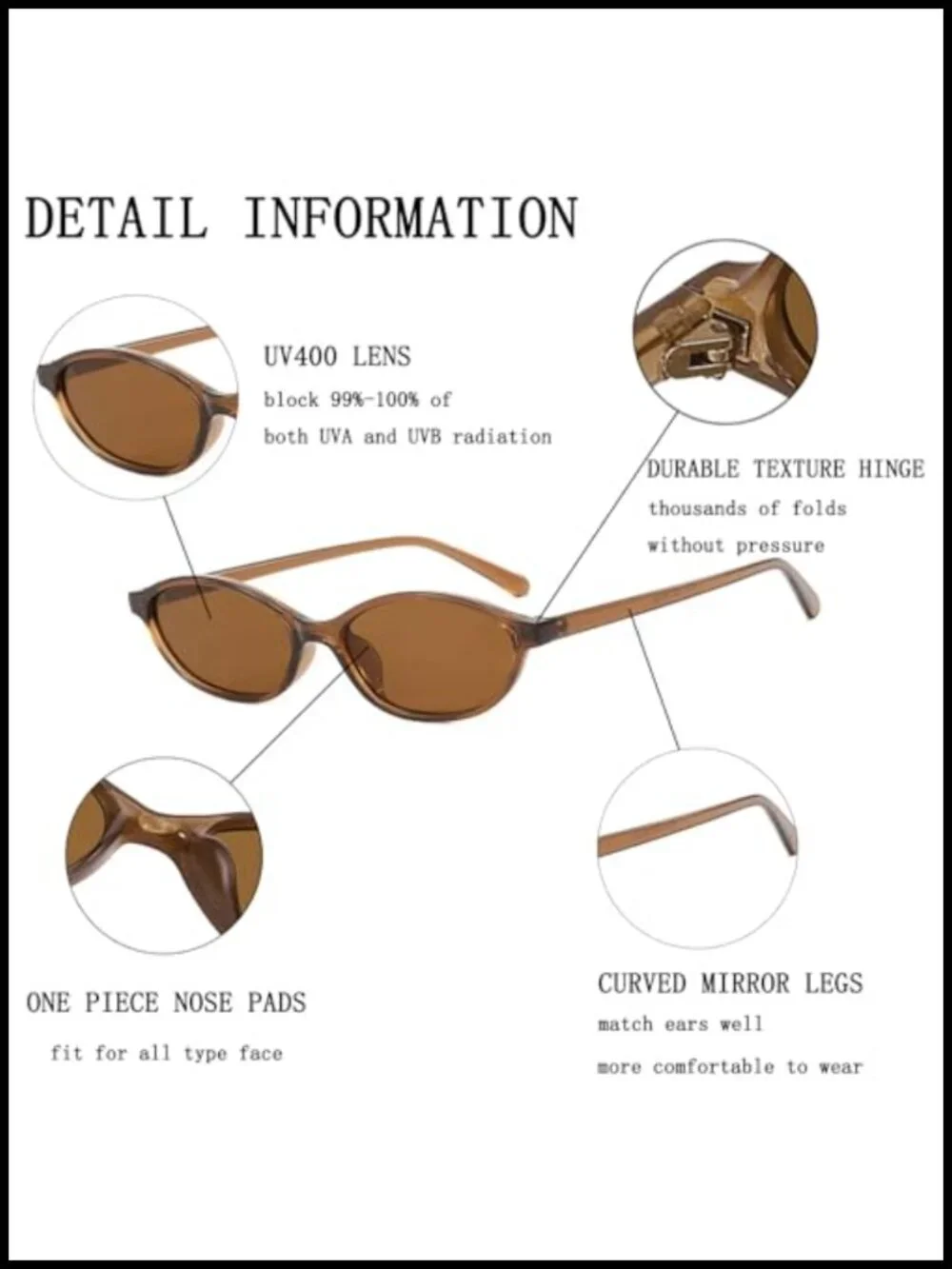 Retro Oval Sunglasses Women Y2K UV400 Cat Eye Lightweight Shades